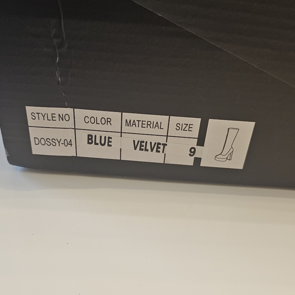Fashion Nova Blue Grey Platform Boots. Nwt - Picture 4 of 4